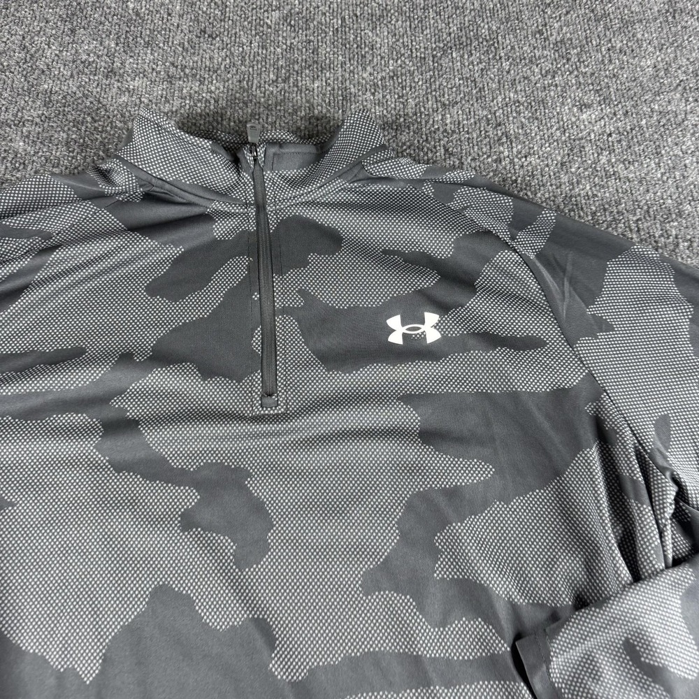 Under Armour Pullover Shirt Mens XL Gray 1/4 Zip Camo Long Sleeve Training - Picture 2 of 9